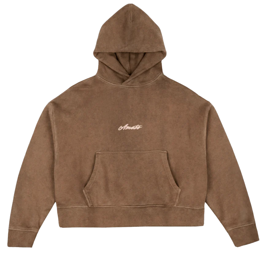 ONEOFONE ALAN Vintage Tan Oversized Boxy Hoodie.
