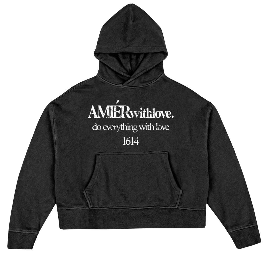 ONESIXONEFOUR Vintage Black Oversized Boxy Hoodie.