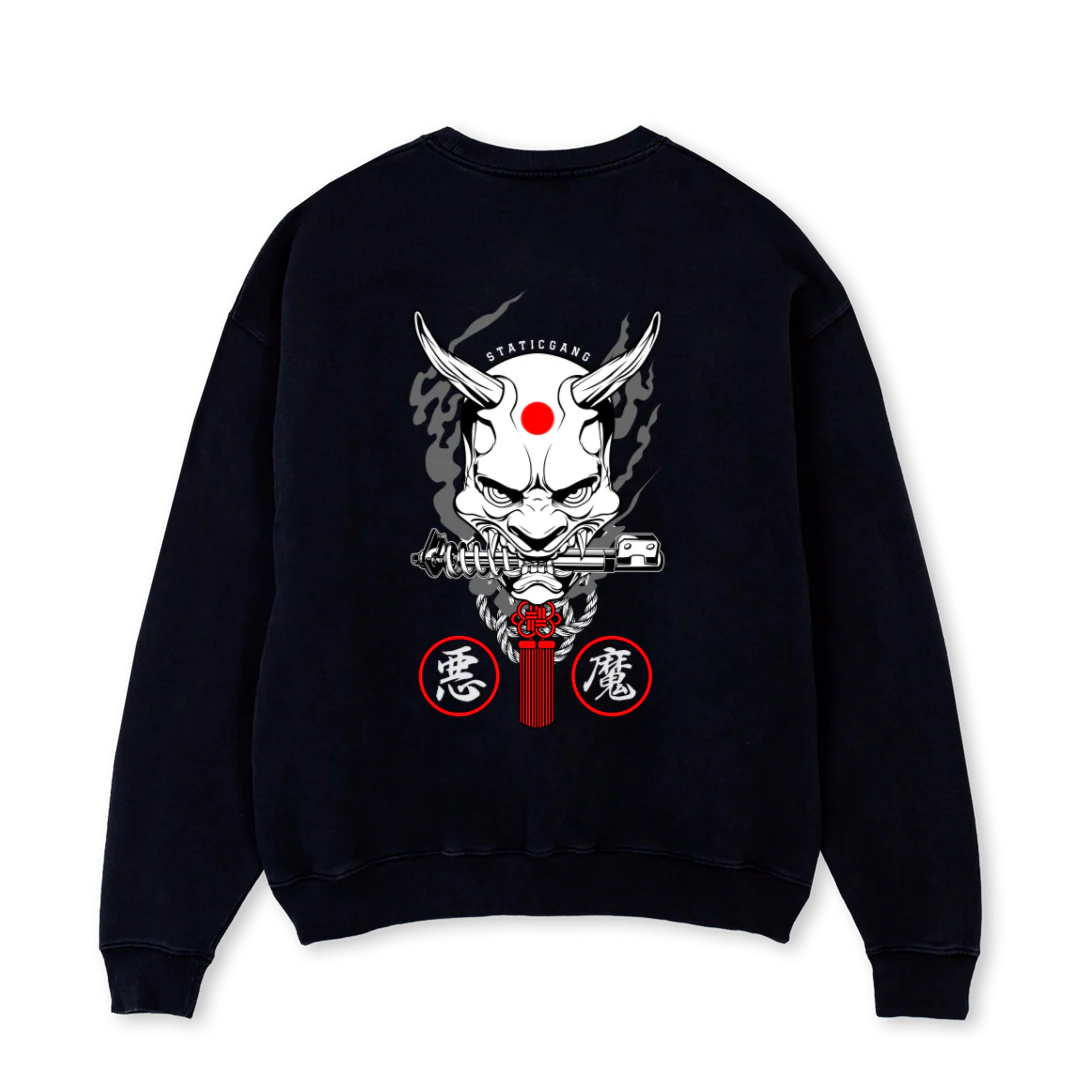 ONI  Black Oversized Crewneck Sweater. - Image 2