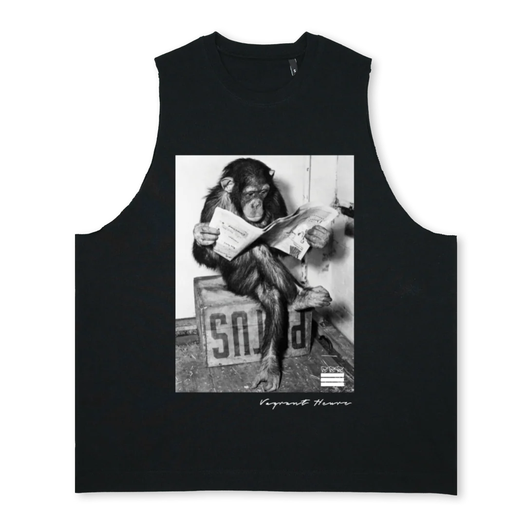 ONMONKEYSUMMERTWOSIX Deep Black Oversized Vest.