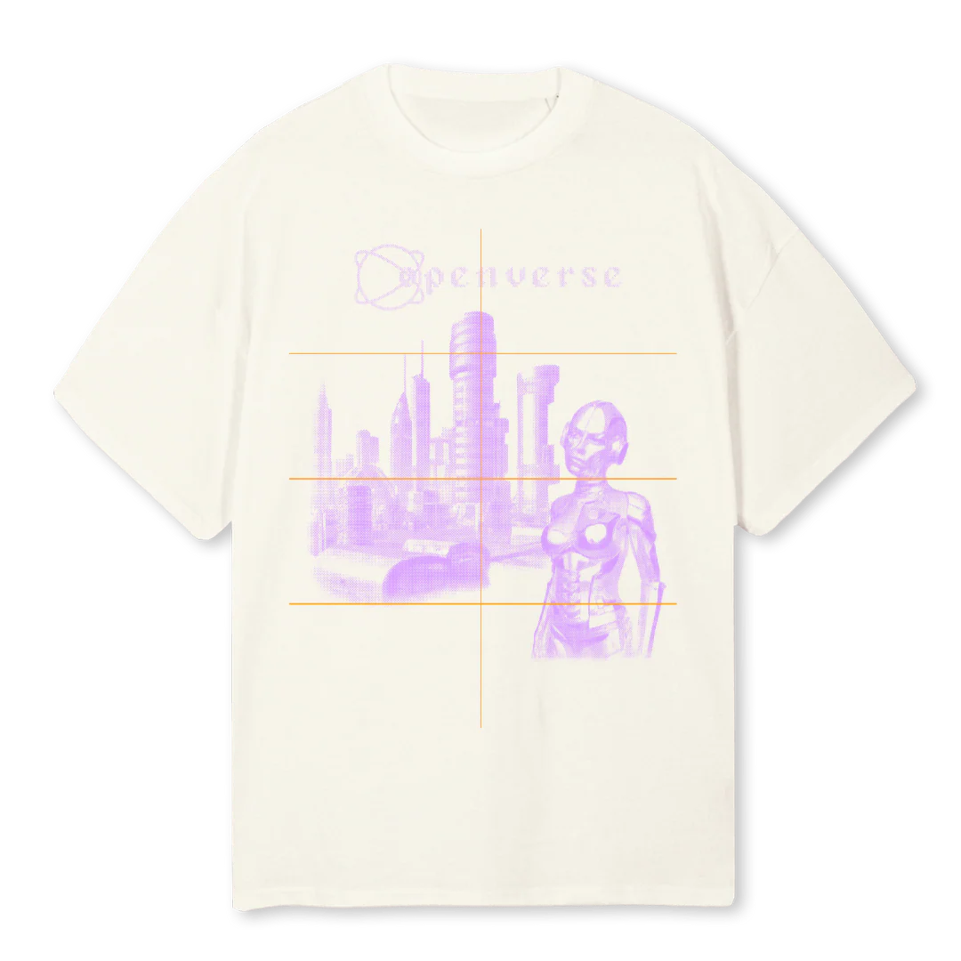 OPENVERSESAMPLE Cream Oversized Tee.