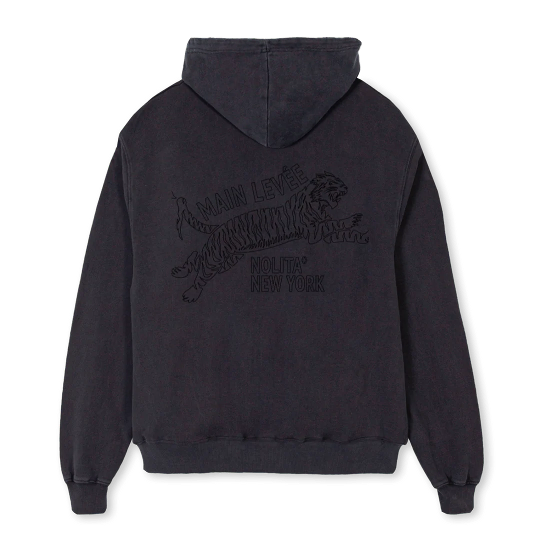 OUTTIGERZIPHOOD Vintage Black Oversized Zipped Hoodie. - Image 2