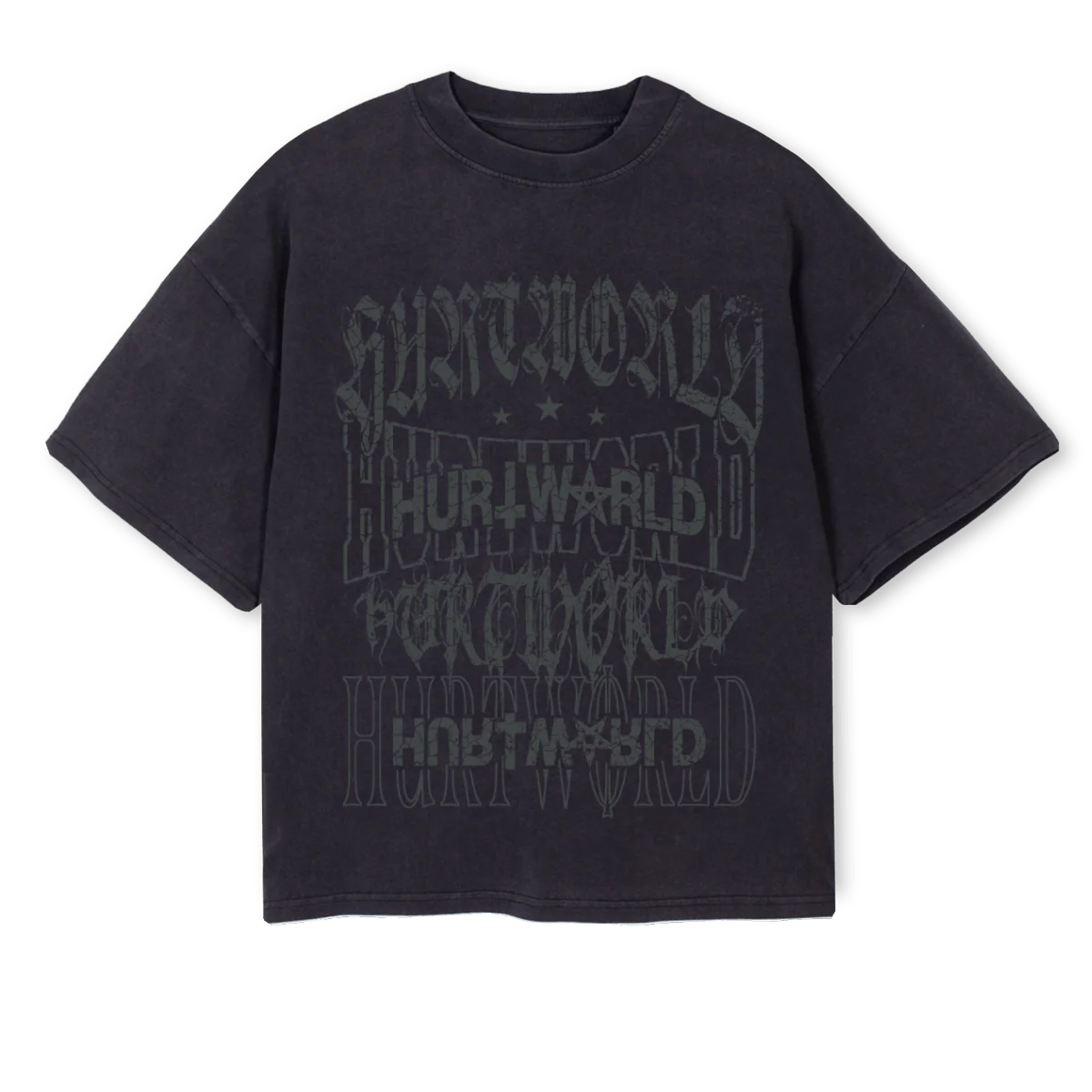 OVERDOSETWO Vintage Black Oversized Boxy Tee.