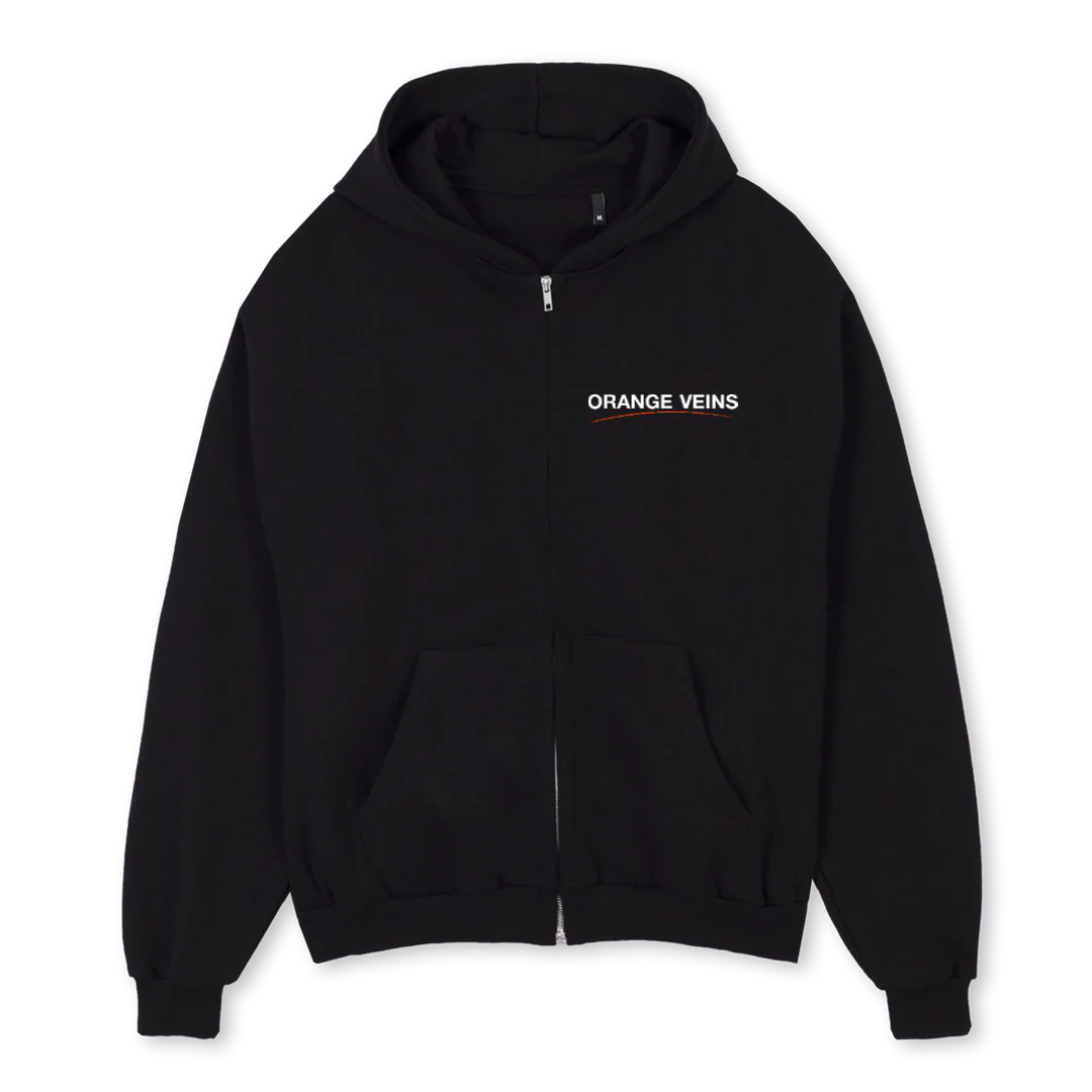 OVLIMITEDTWO Black Oversized Zipped Hoodie.