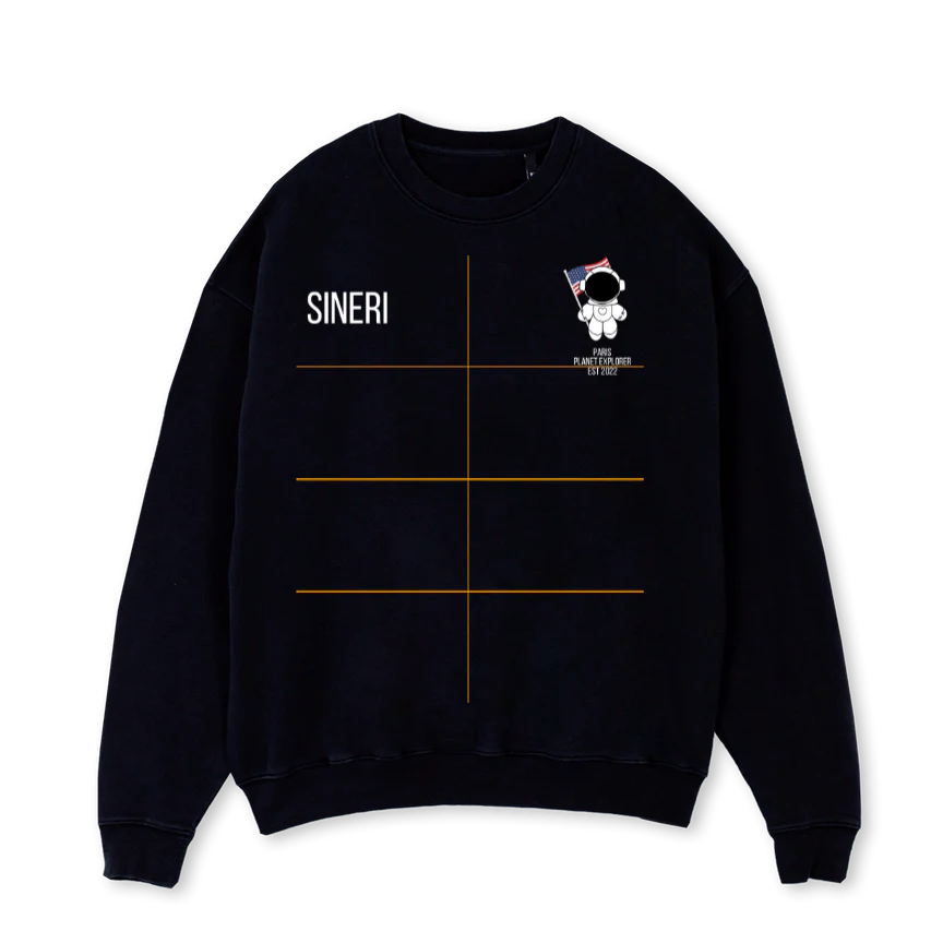 P EXPLR MN SWT SHIRT Black Oversized Crewneck Sweater.