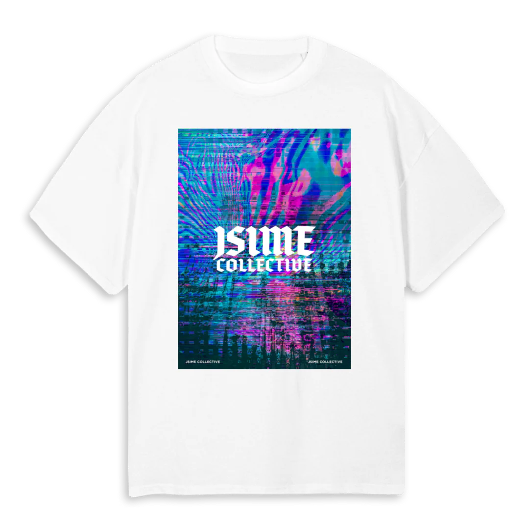 P T DISTORTION White Oversized Tee.