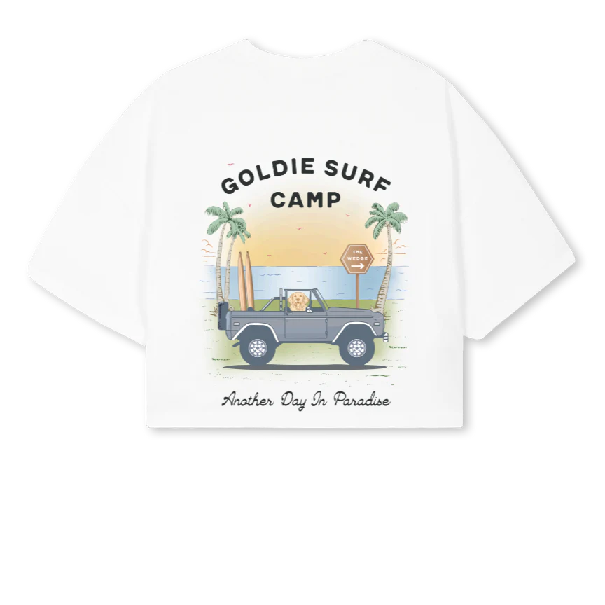 GOLDIECROPTOPSIZESML_W White Cropped Oversized Tee - Image 2