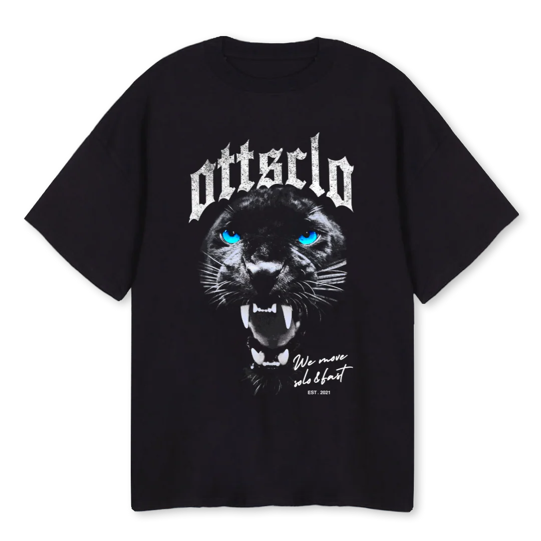 PANTHERE Black Oversized Tee.