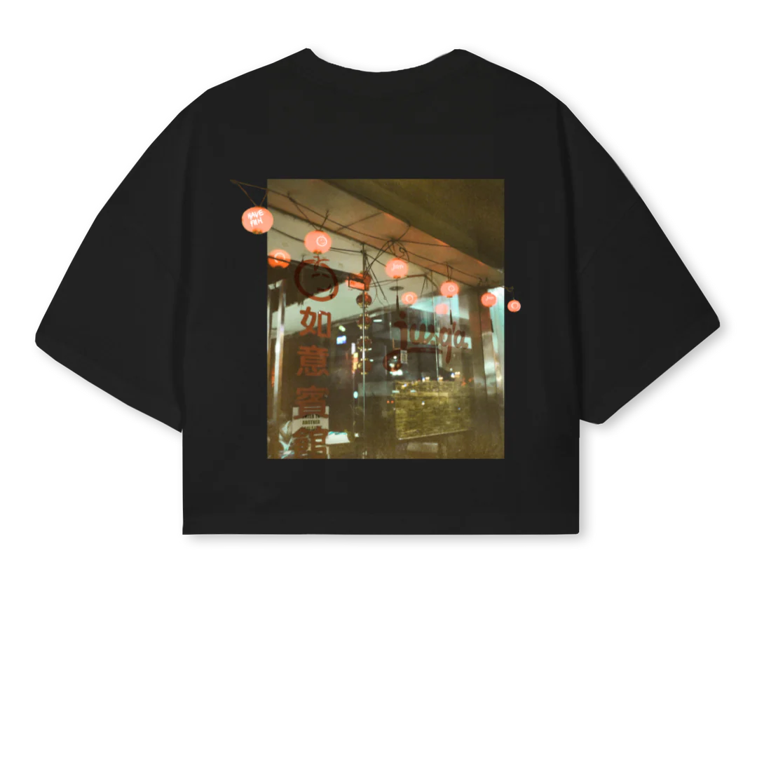 PART II Black Cropped Oversized Tee. - Image 2
