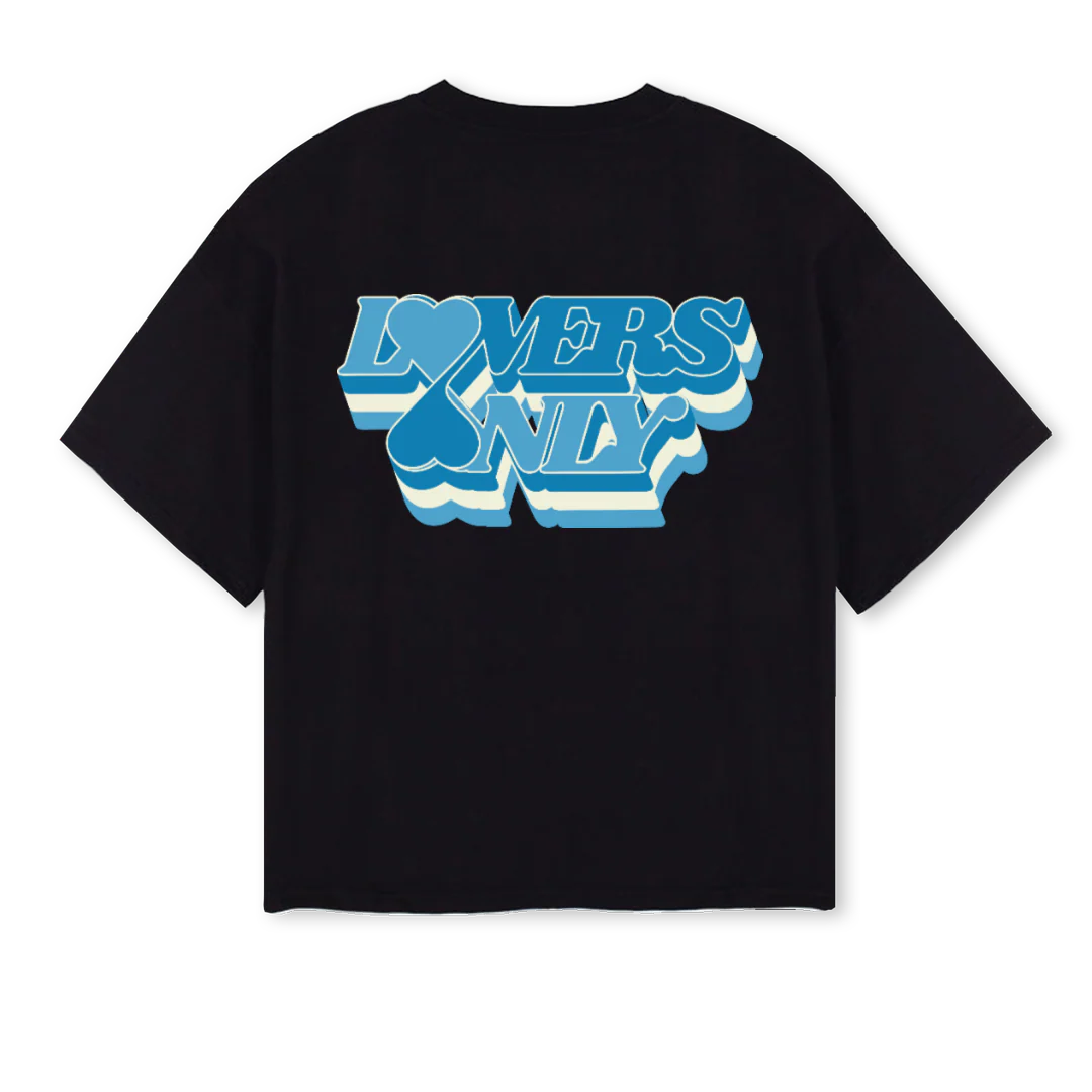 PASTELITO AZUL Black Oversized Boxy Tee. - Image 2