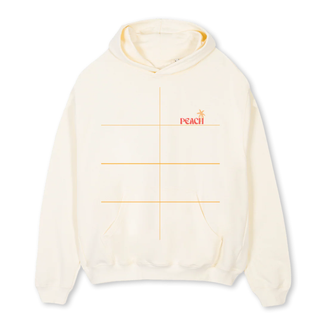 PEACH PLAM DUNE Cream Oversized Hoodie.