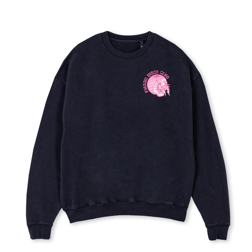 PIAGGIODISCOTIGER Vintage Black Oversized Crewneck Sweater.