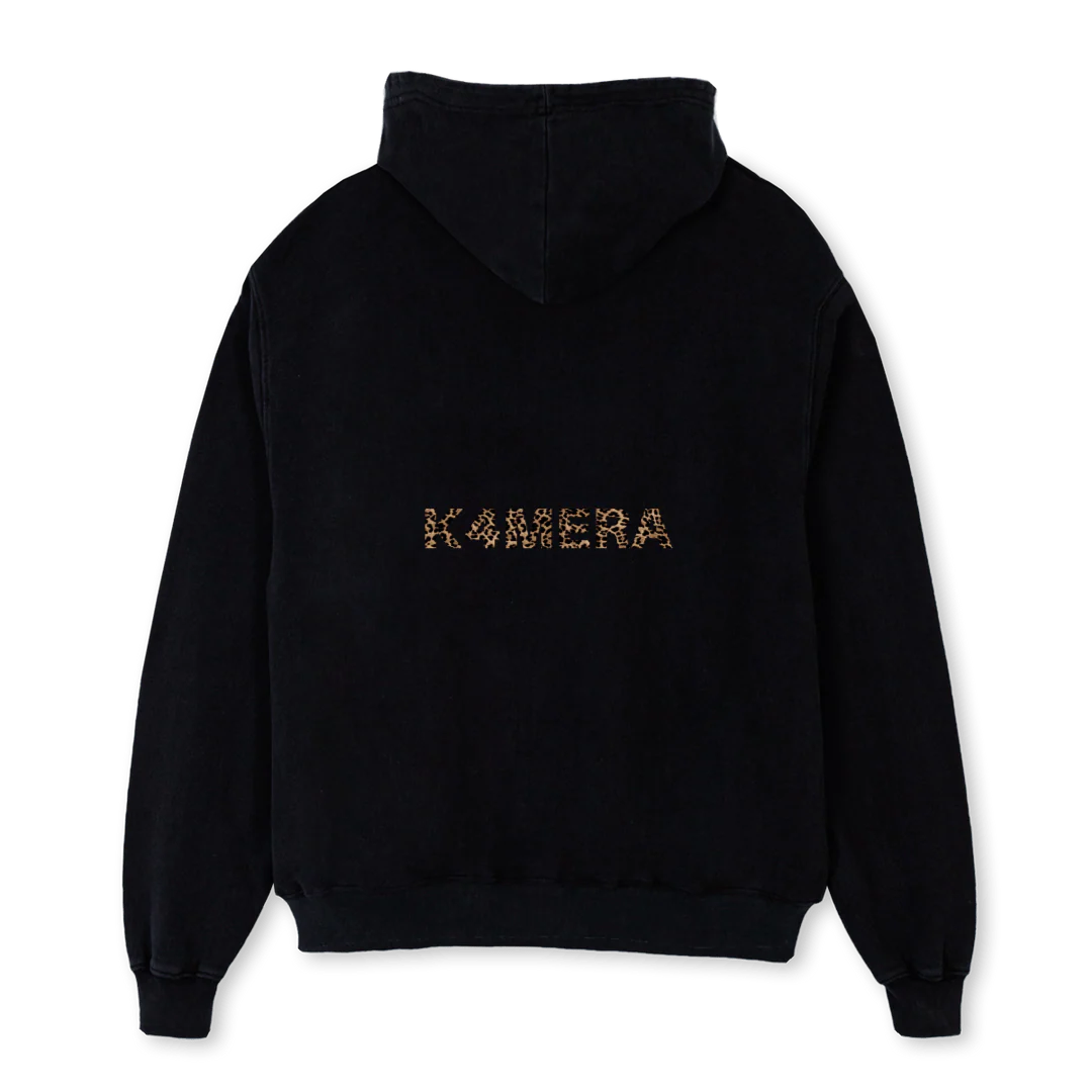 PINKNHFCGU Black Oversized Zipped Hoodie. - Image 2