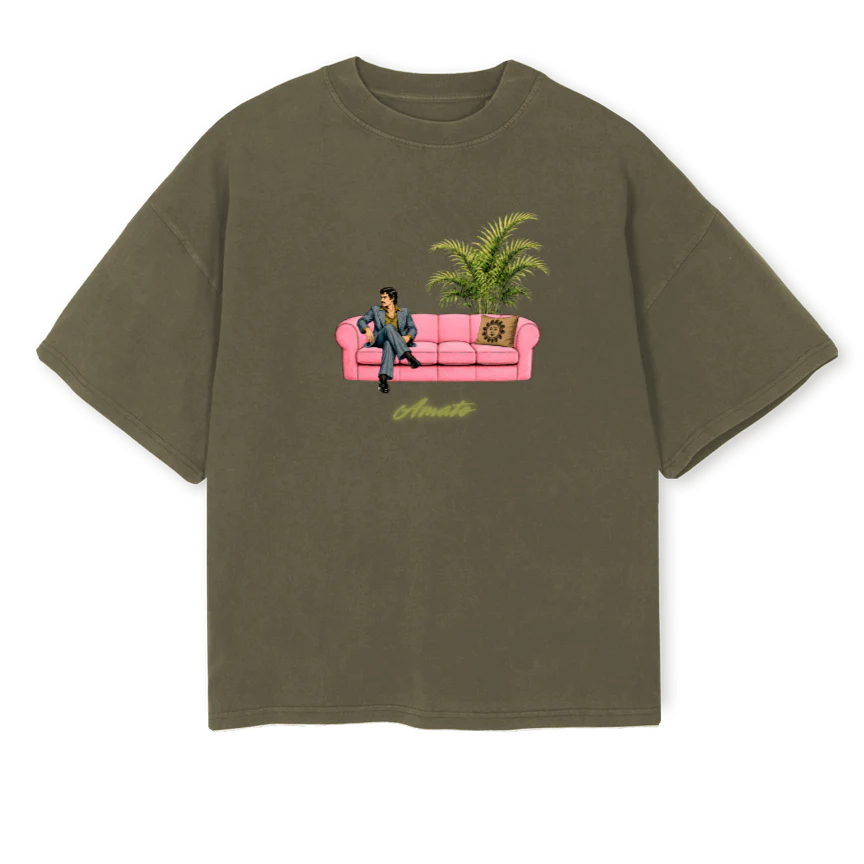 PINKVELVET Vintage Olive Oversized Boxy Tee.