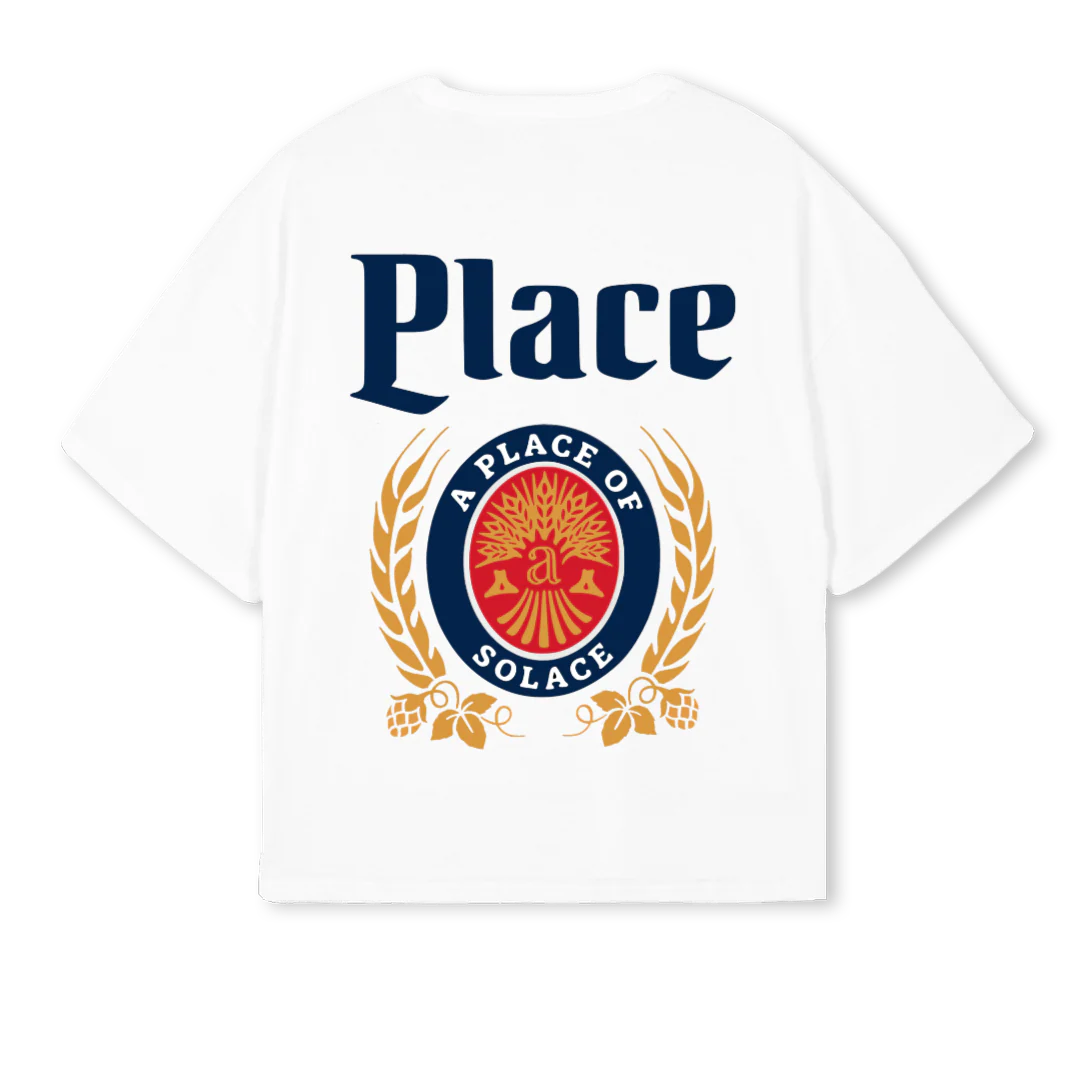 PLACEBEERTEE White Oversized Boxy Tee. - Image 2