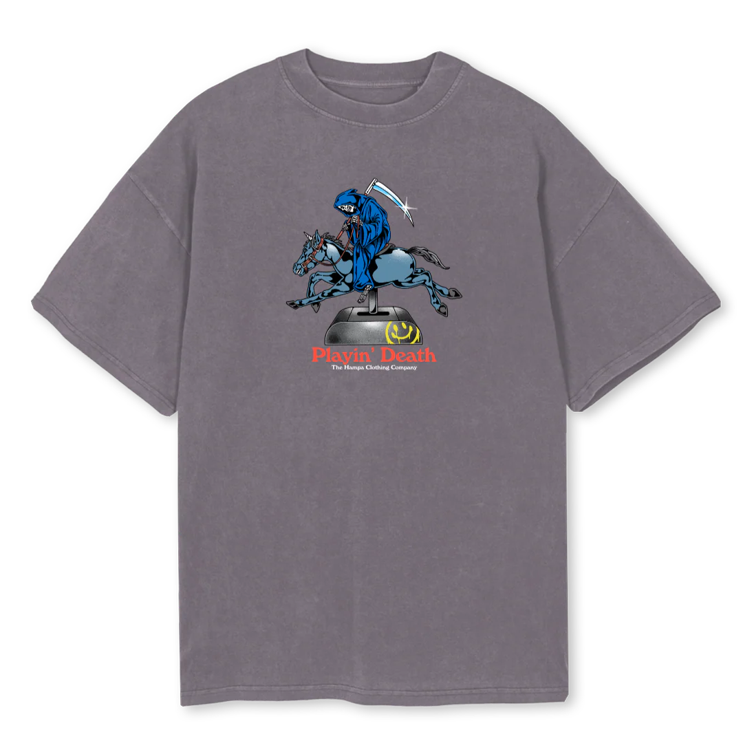 PLAYOVER Pigment Grey Oversized Tee.