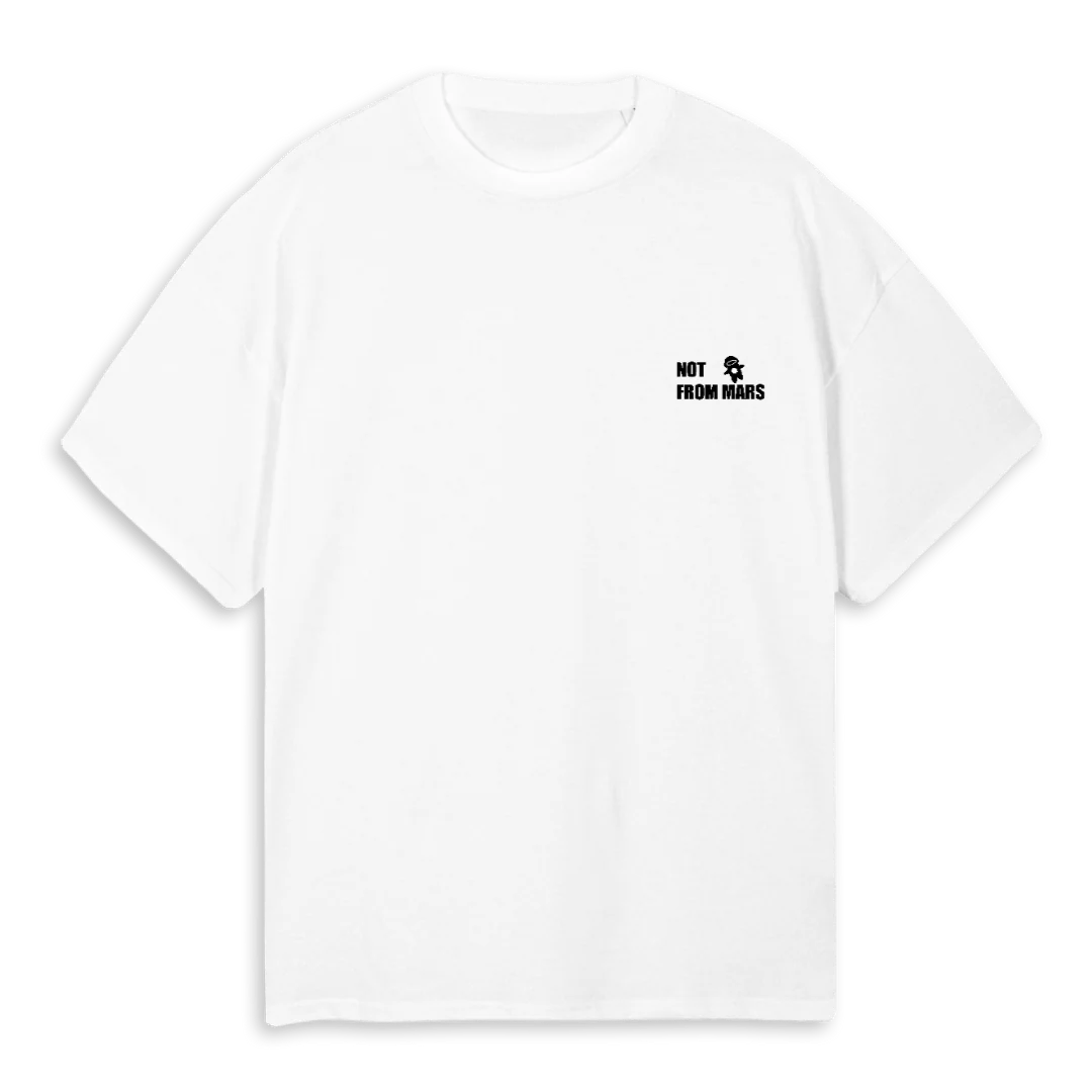 PLUTOWHITE White Oversized Tee.