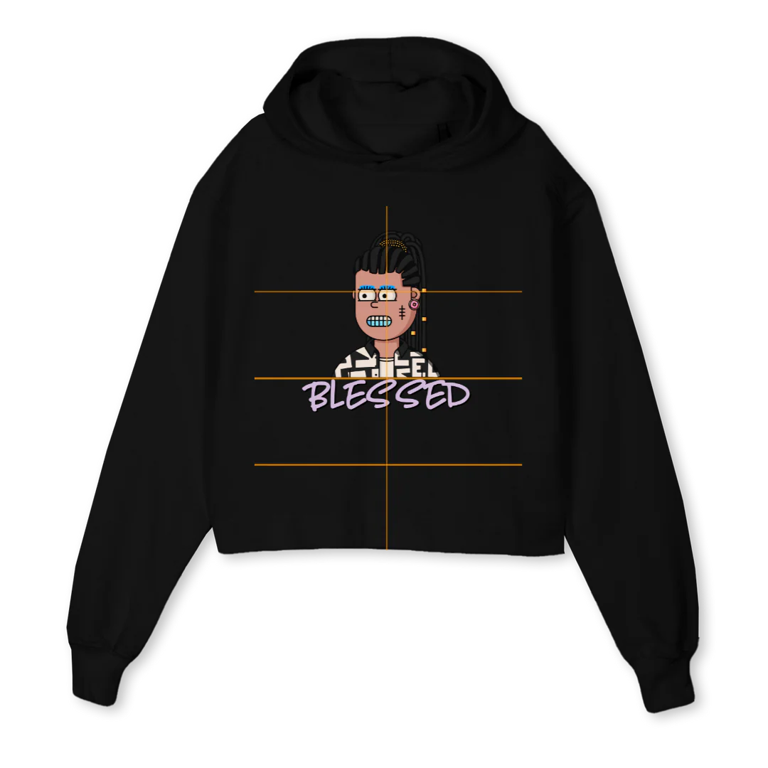 POSSE W H D Black Cropped Hoodie.