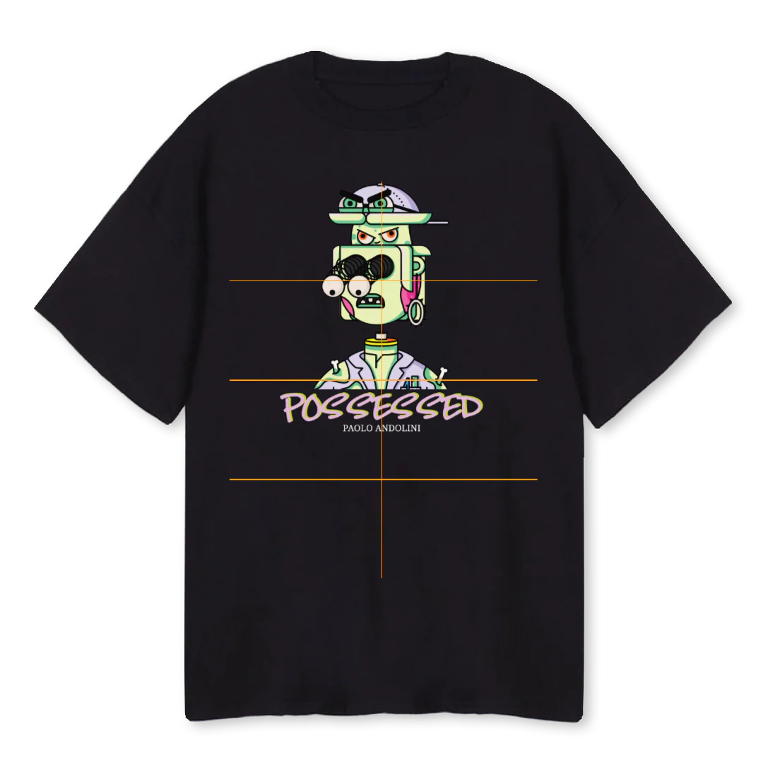 POSSESSED M D Black Oversized Tee.