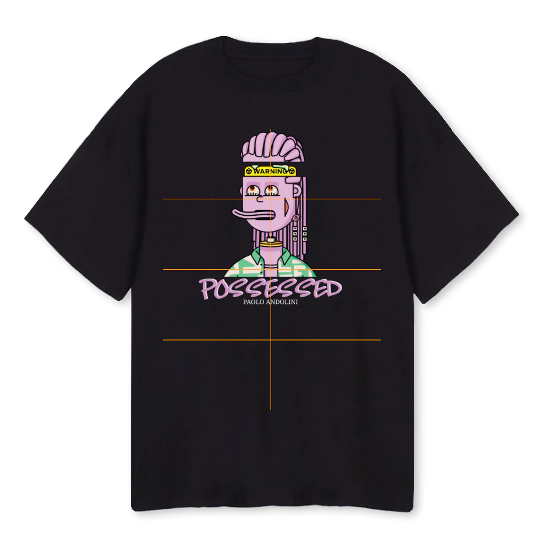 POSSESSED W D Black Oversized Tee.