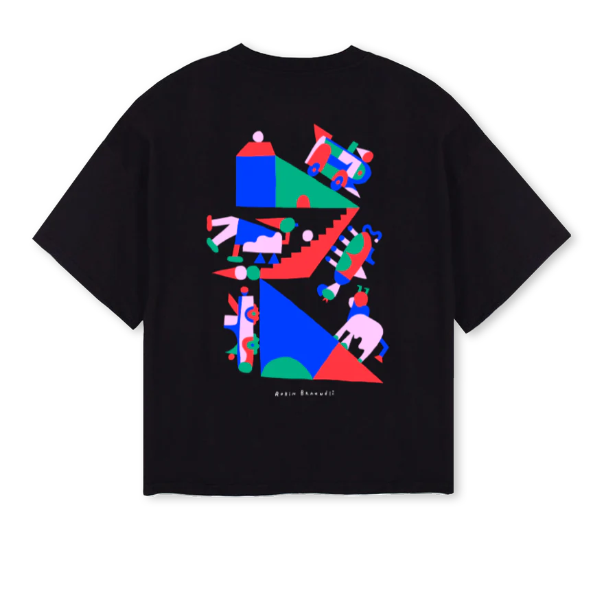 POYA Black Oversized Boxy Tee. - Image 2