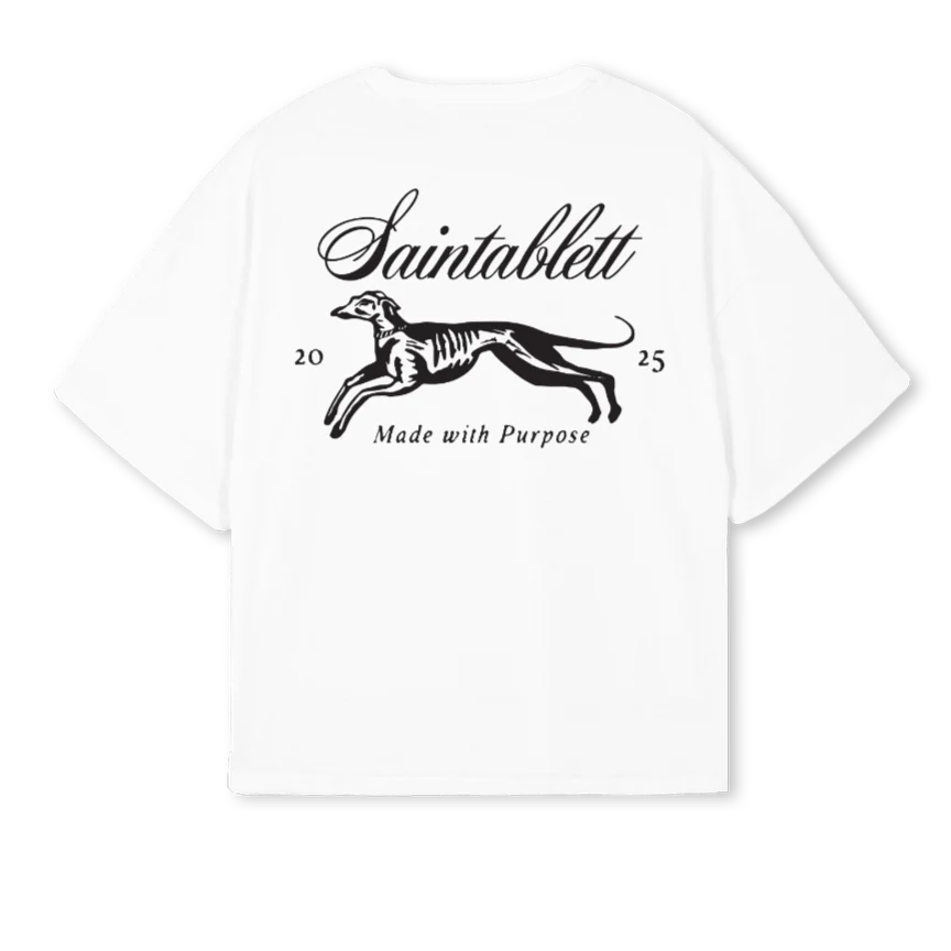 PPRINT DOG OS  White Oversized Boxy Tee. - Image 2