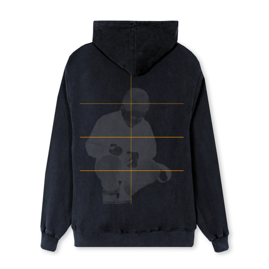 PRACTICE Vintage Black Regular Zipped Hoodie. - Image 2