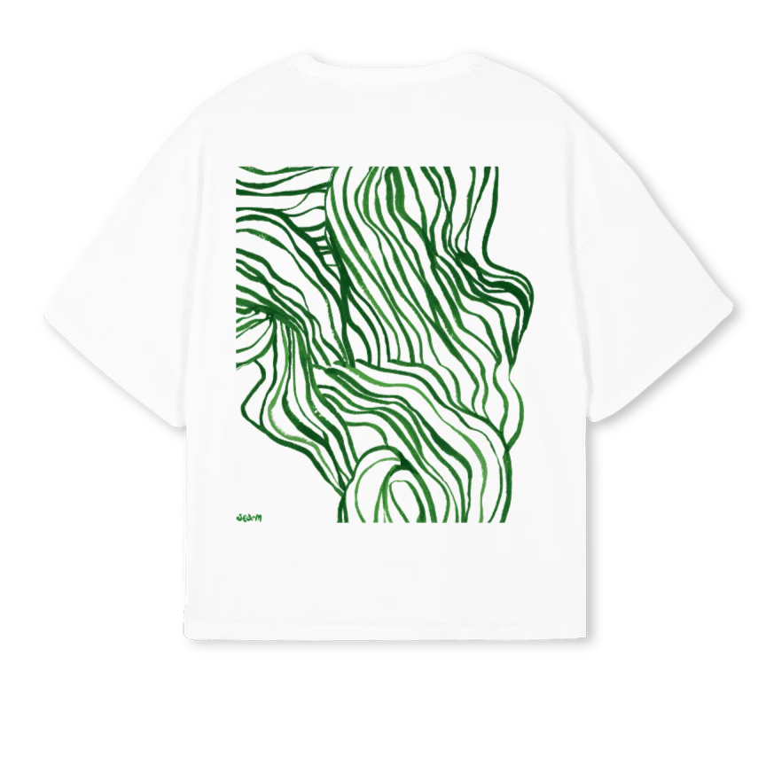 SEAM PEACH_W White Oversized Boxy Tee - Image 2
