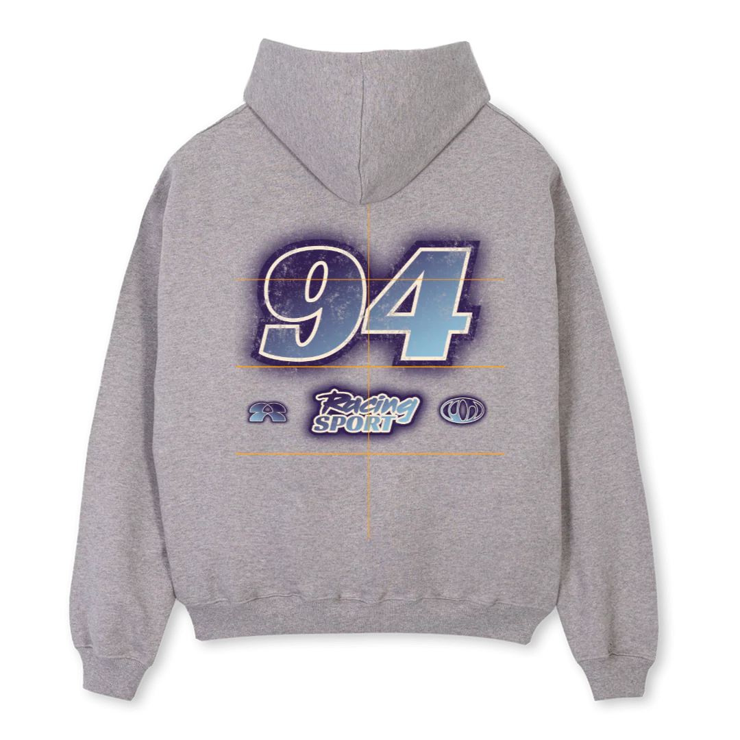 PRPL  Grey Marl Oversized Zipped Hoodie. - Image 2