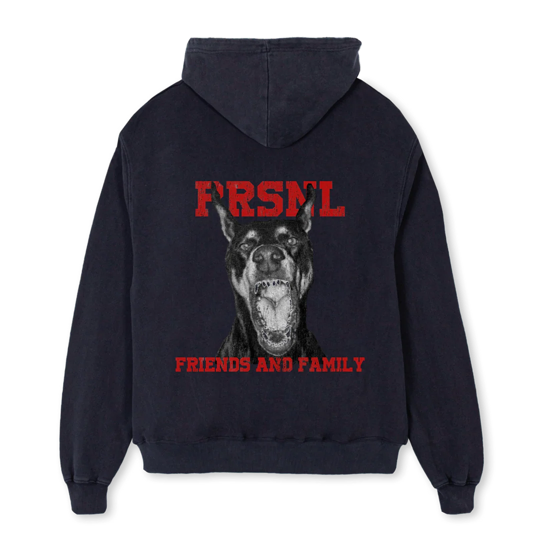 PRSNLFFDOGTWO Vintage Black Oversized Hoodie. - Image 2