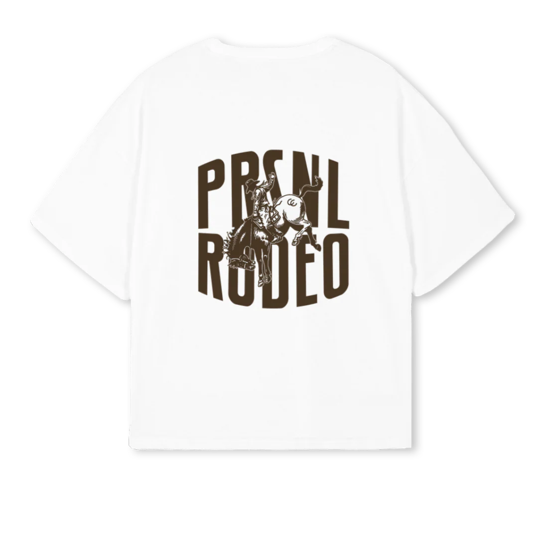 PRSNLRODEO White Oversized Boxy Tee. - Image 2