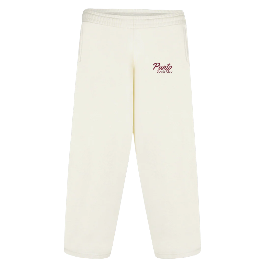 PSCPANT Vintage White Straight-Leg Baggy Sweatpants.