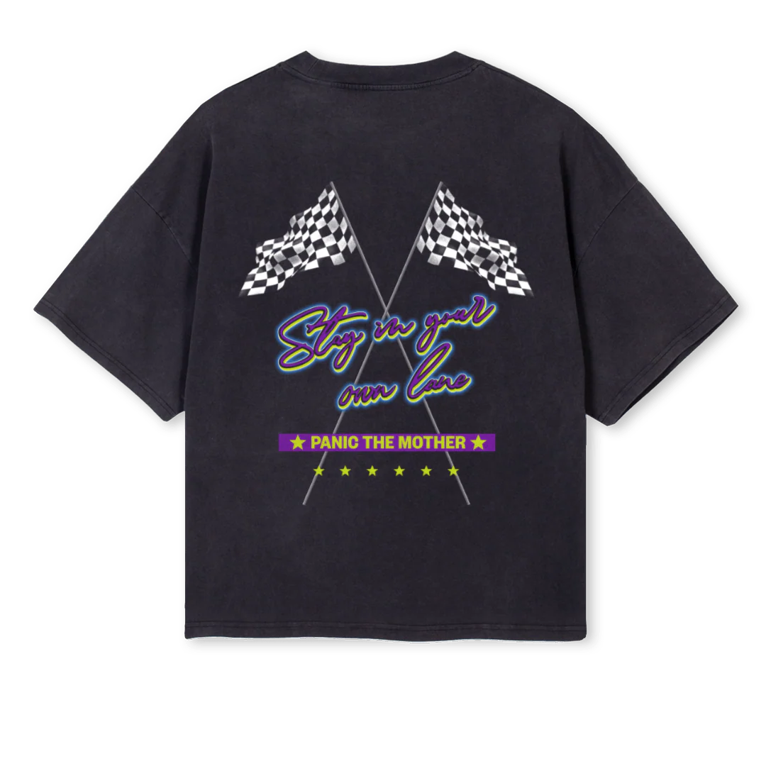 PTMRACINGTEE Vintage Black Oversized Boxy Tee. - Image 2