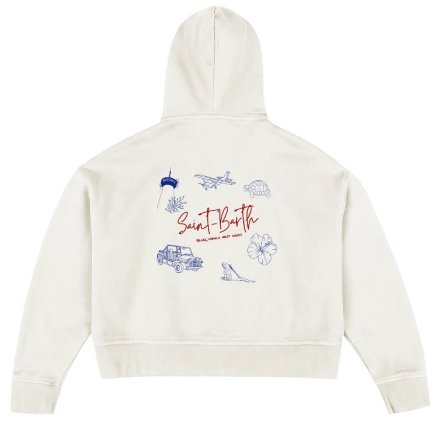 PULL SBH FRENCH INDI Vintage White Oversized Boxy Hoodie. - Image 2