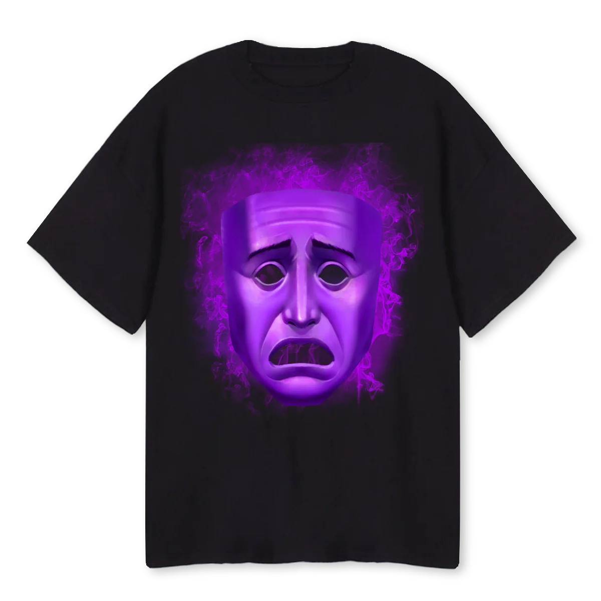 PURPLE FACE Black Oversized Tee.