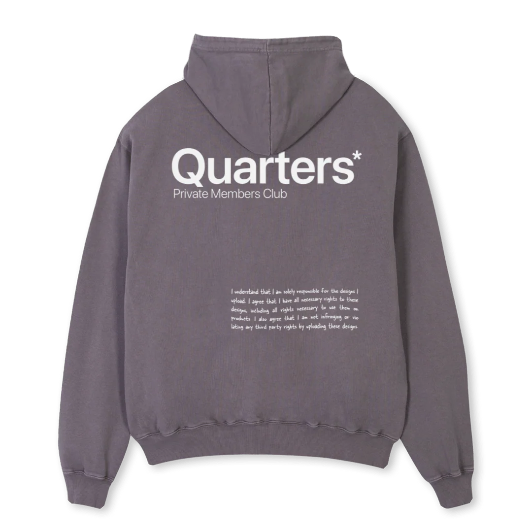 Q NOTEBOOK Pigment Grey Oversized Hoodie. - Image 2