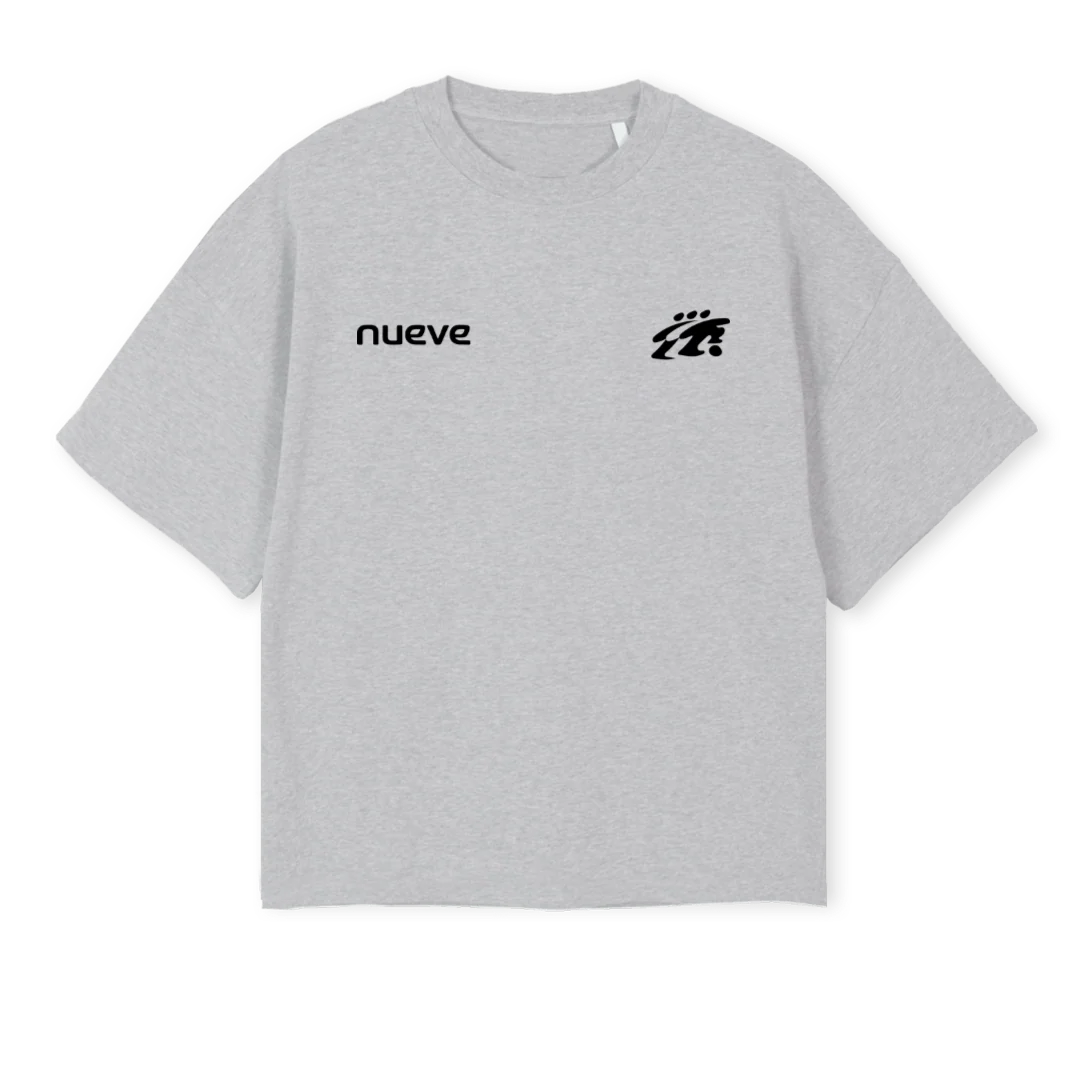 QUATRETROISTROISNOIR Light Grey Marl Oversized Boxy Tee.