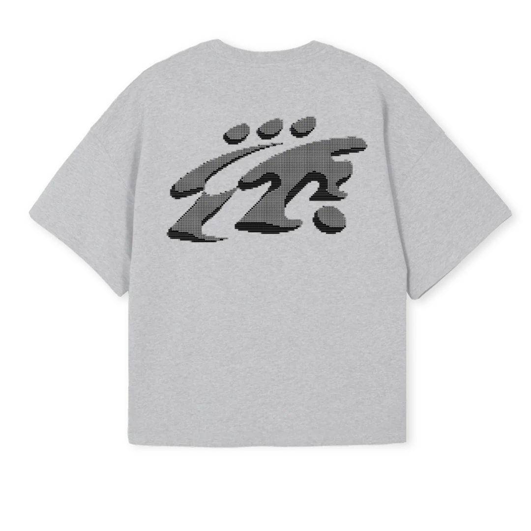 QUATRETROISTROISNOIR Light Grey Marl Oversized Boxy Tee. - Image 2