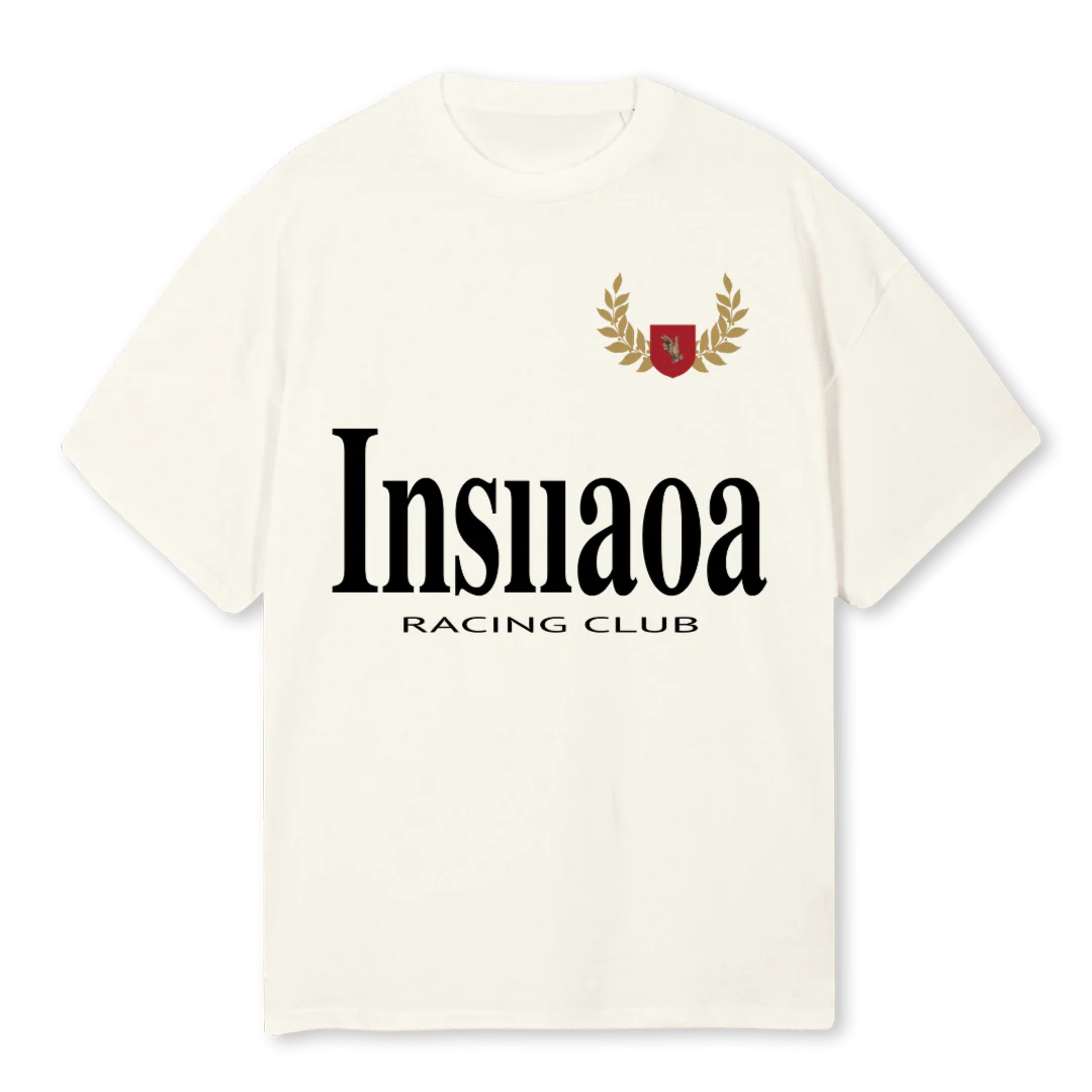 RACING CLUB OF Cream Oversized Tee.