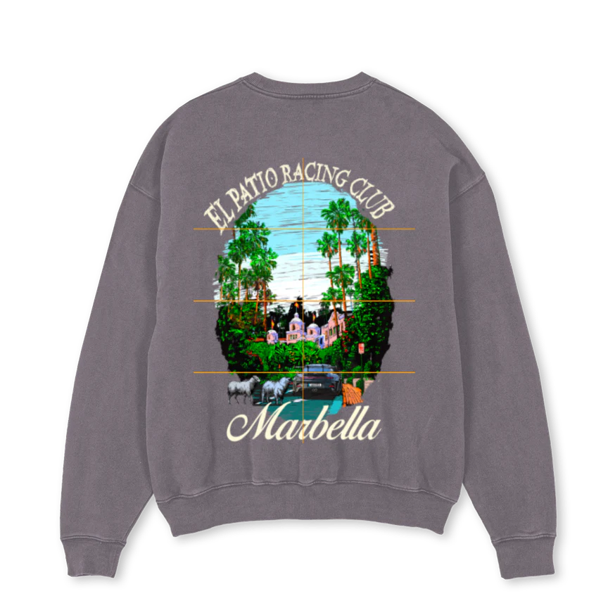 RACINGMARBELLACRGREY Pigment Grey Oversized Crewneck Sweater. - Image 2