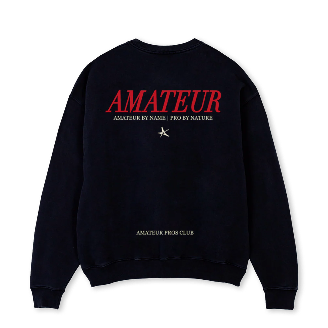 AMPCLUBSAMPLECNJ_BC Black Oversized Crewneck Sweater. - Image 2