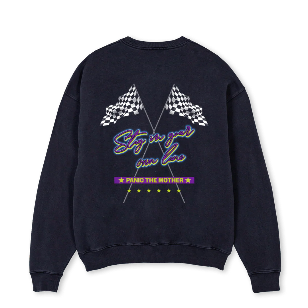 RACINGSWEAT Vintage Black Oversized Crewneck Sweater. - Image 2