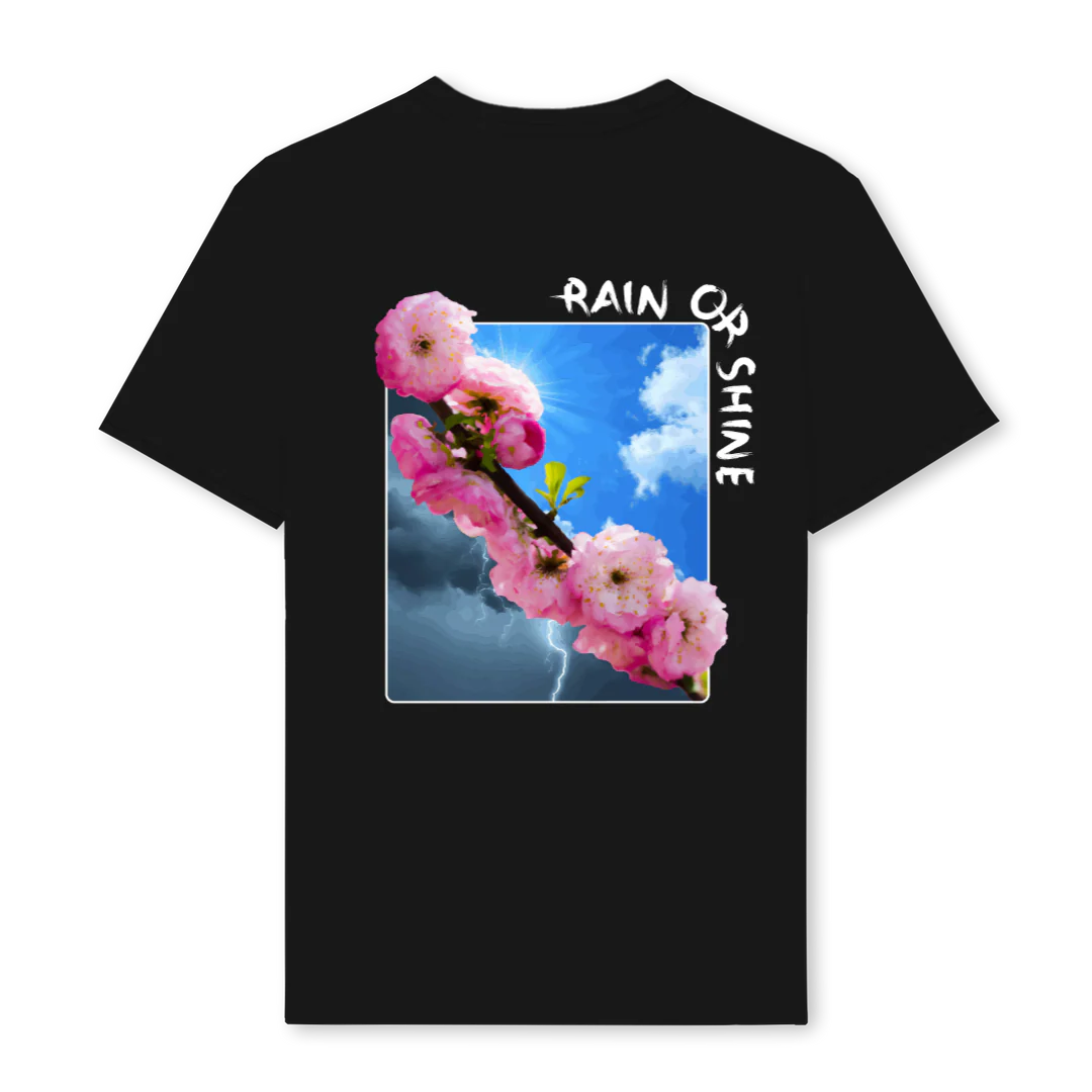 RAIN OR SHINE Black Regular Tee. - Image 2