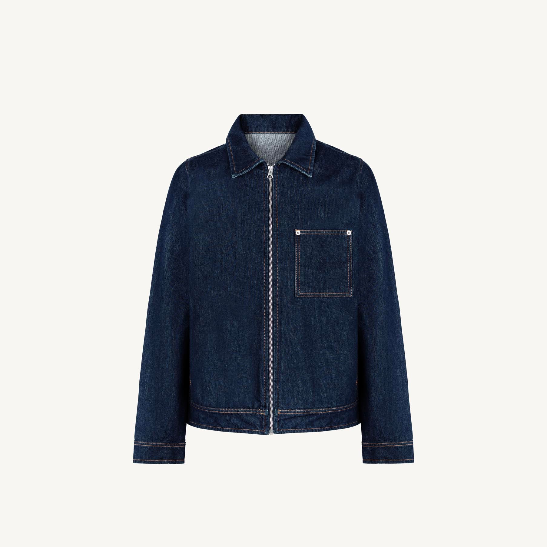 Raw Indigo Relaxed Denim Jacket.