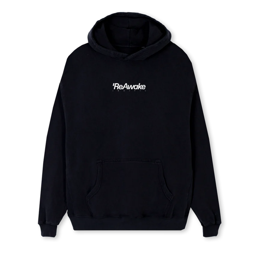 REAWFRONTFOUR Black Regular Hoodie.