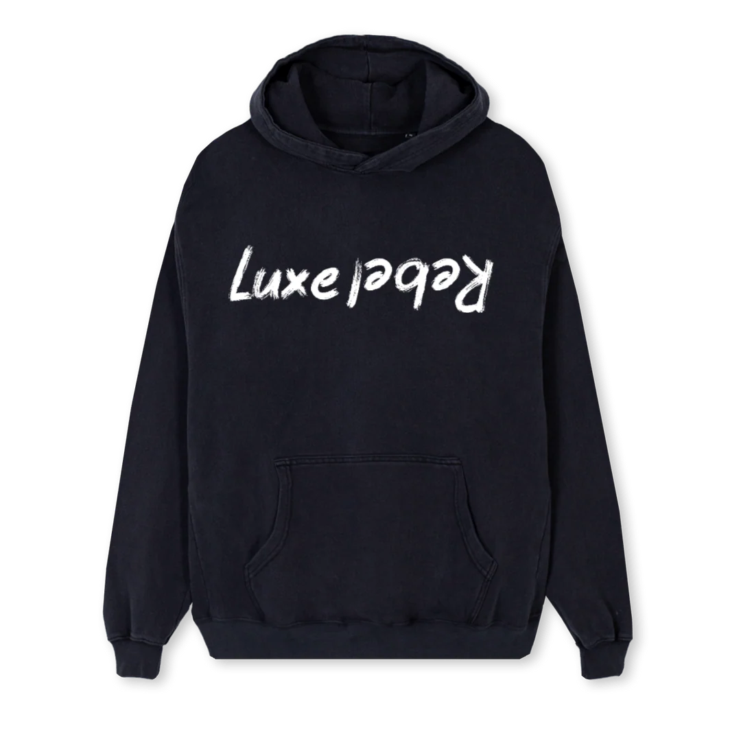 REBELHOODIE Vintage Black Regular Hoodie.