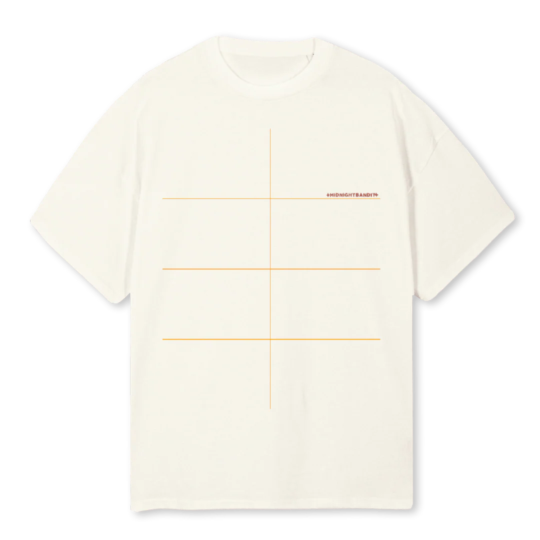 RED MIDNIGHT RIDER Cream Oversized Tee.