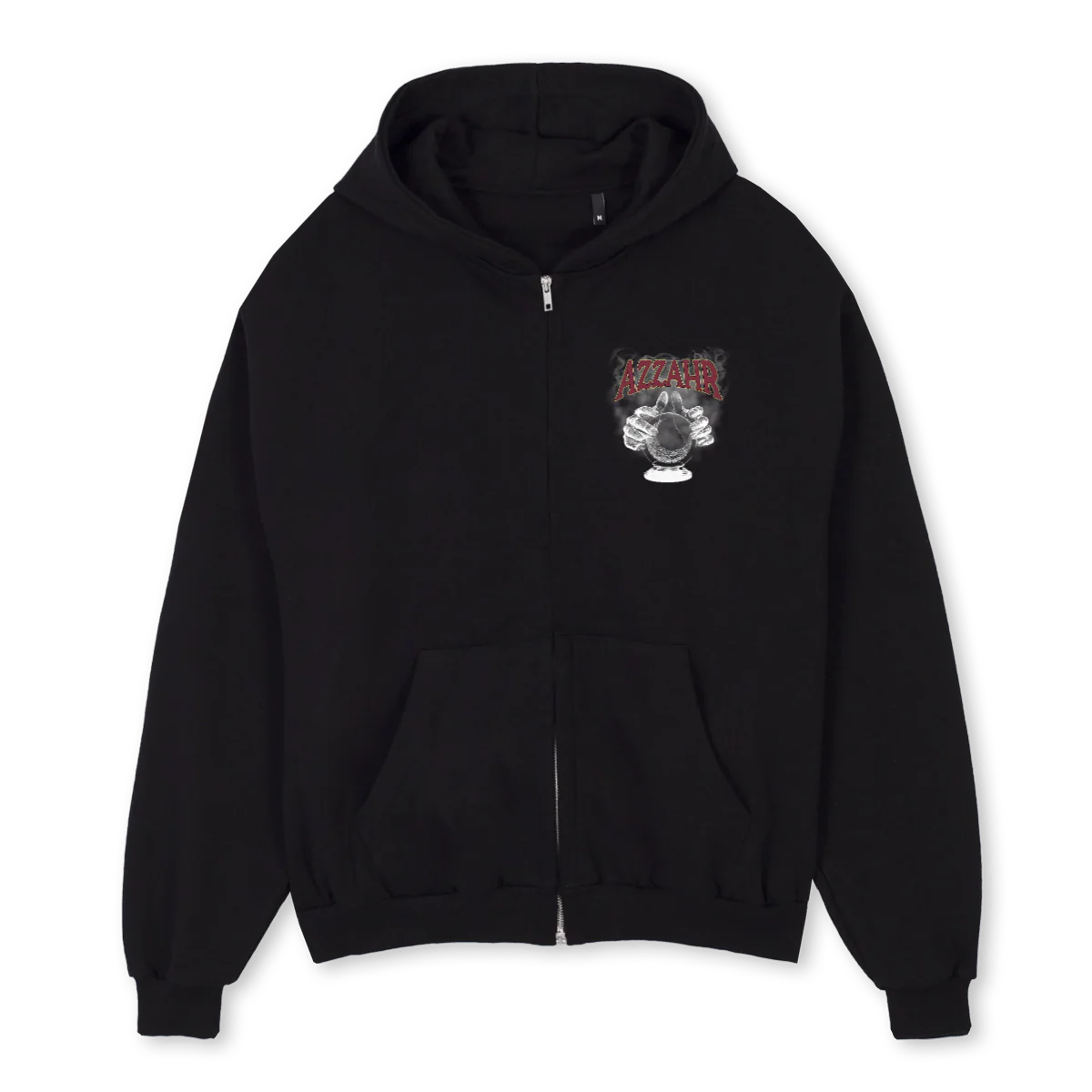 REDESIGN ZOLT Black Oversized Zipped Hoodie.