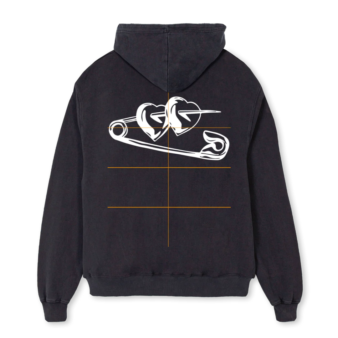 REOOBHEAVYVA  Vintage Black Oversized Zipped Hoodie. - Image 2