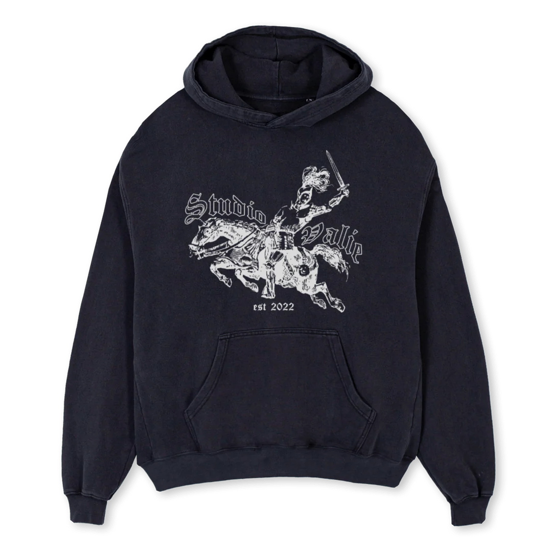 RIDDER Vintage Black Oversized Hoodie.